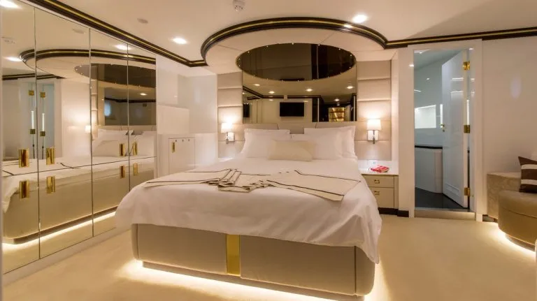 Luxury bedroom on aurum sky