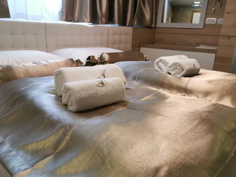 Pillows on bed on lastavica yacht