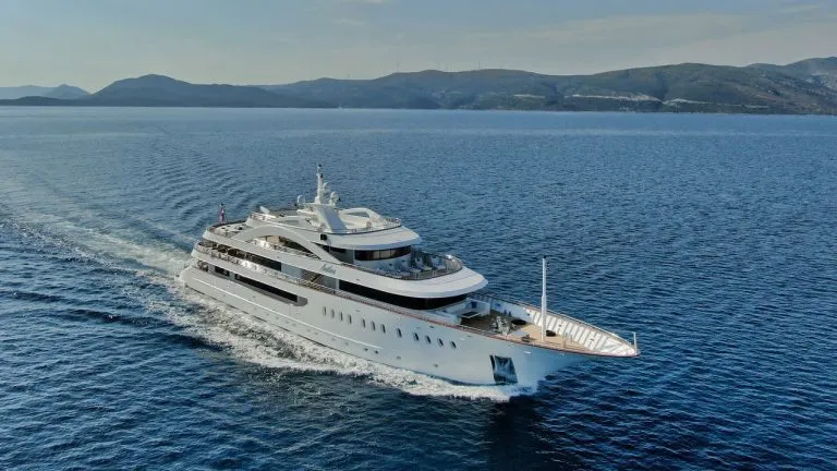 White luxury yacht on water